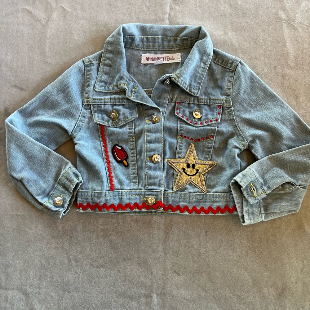 Upcycled handmade embellishments denim jacket